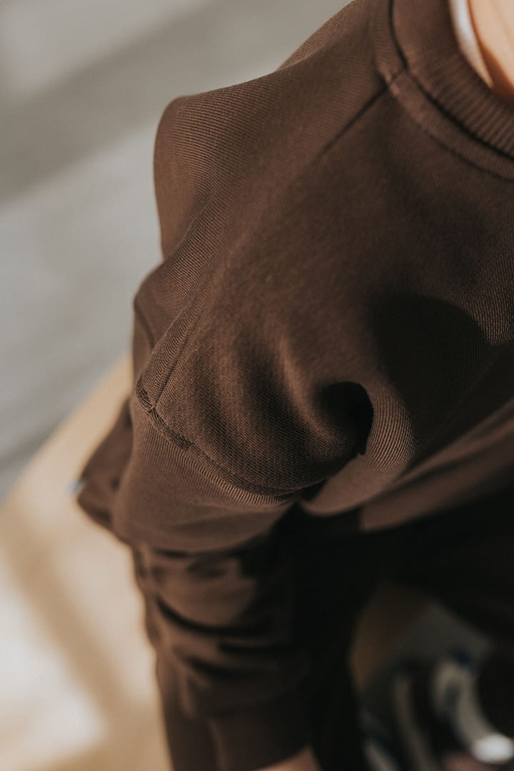Bluza oversize dziecięca czekoladowa basic Nooply