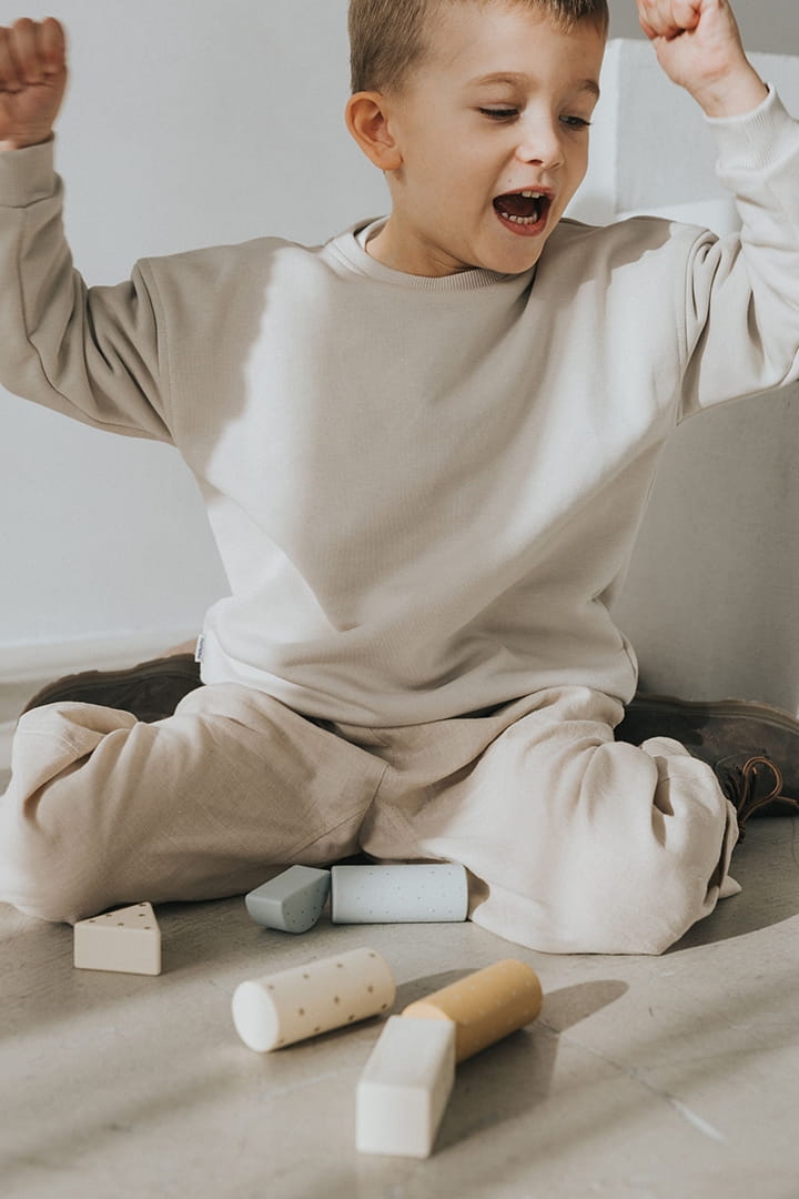 Bluza oversize dziecięca kremowa basic Nooply