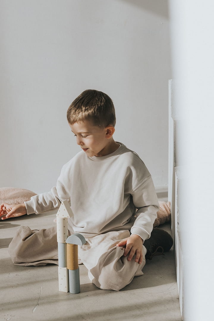 Bluza oversize dziecięca kremowa basic Nooply