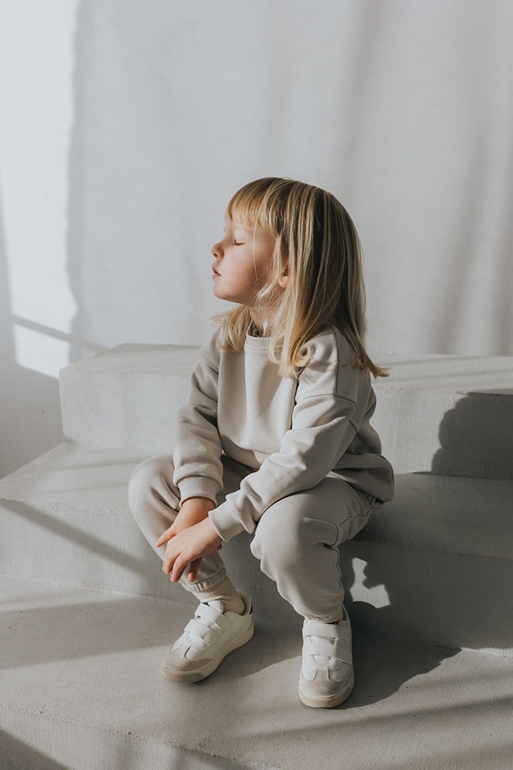 Bluza oversize dziecięca kremowa basic Nooply